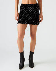 CINDI Black Studded Velvet Rhinestone Embellished Women's Skirt | Steve Madden outlet
