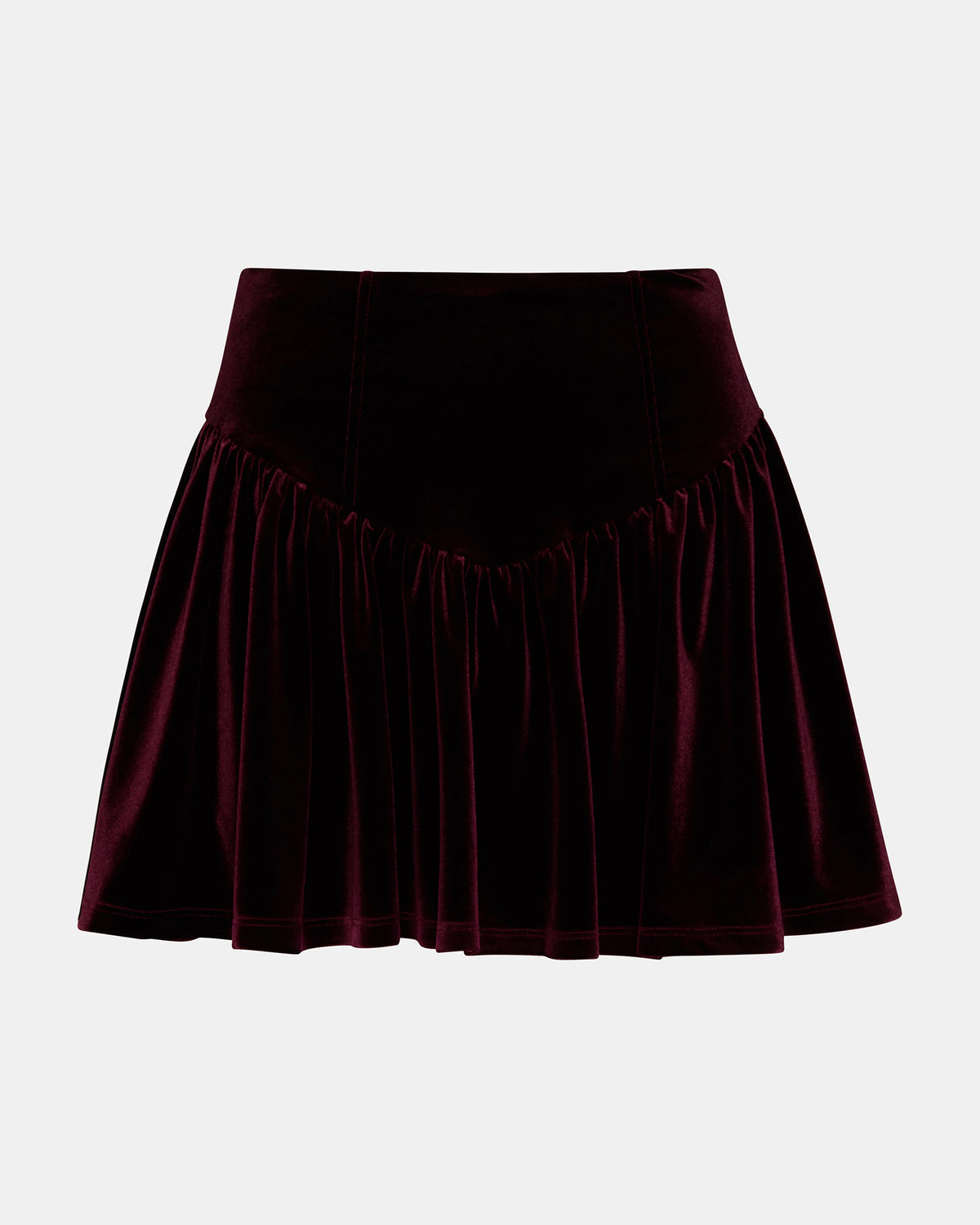 JAYLA Wine Flowy Velvet Women's Mini Skirt | Steve Madden Sale