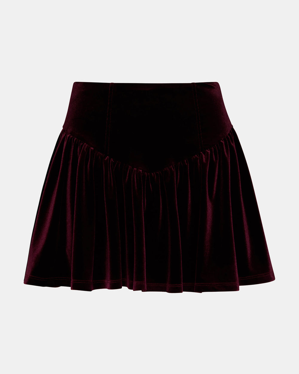 JAYLA Wine Flowy Velvet Women's Mini Skirt | Steve Madden Sale