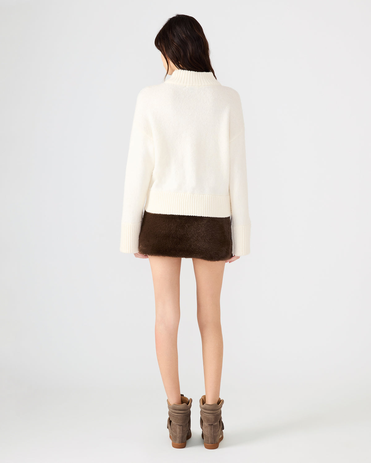 AVIVA Dark Espresso Faux Fur Mini Women's Skirt | Steve Madden for Sale