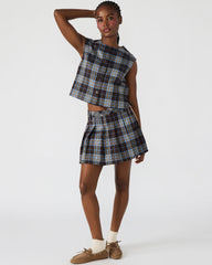 MARGO Brown Plaid Pleated Women's Mini Skirt | Steve Madden on Sale