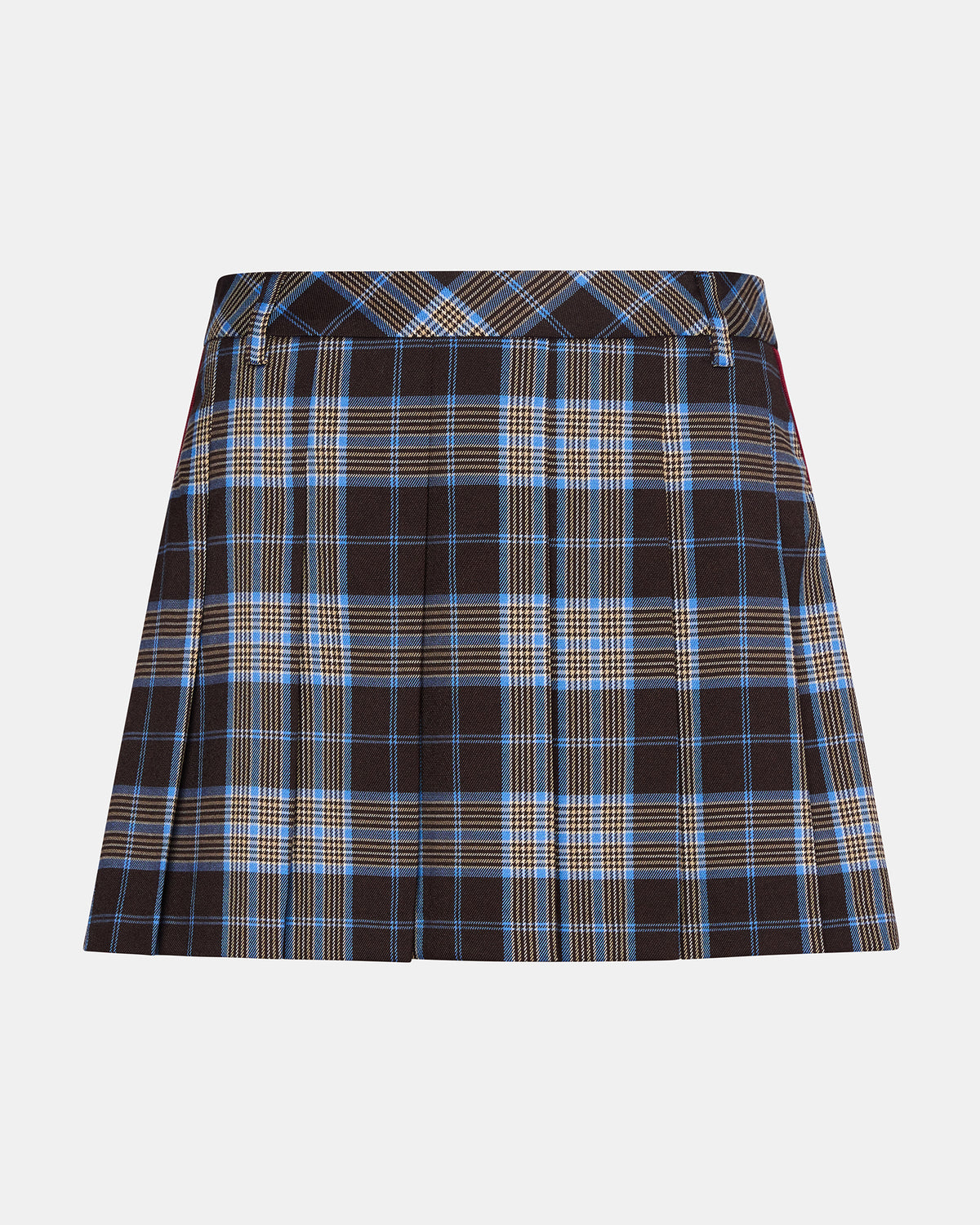 MARGO Brown Plaid Pleated Women's Mini Skirt | Steve Madden on Sale