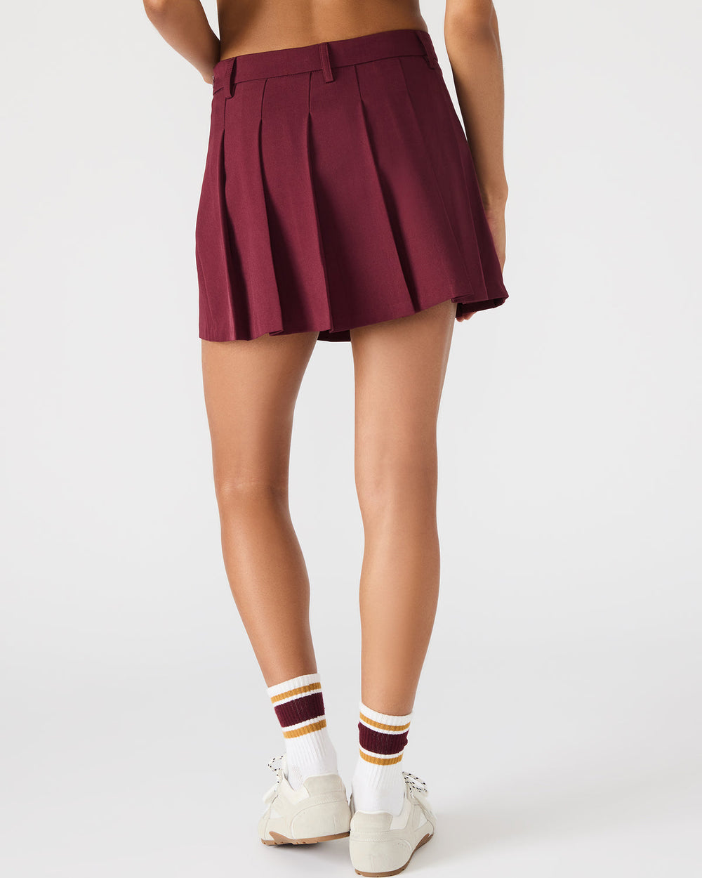 MARGO Wine Pleated Women's Mini Skirt | Steve Madden discount