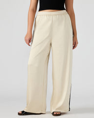 MOXIE Cream Pull-On Contrast Panel Straight Leg Women's Pant | Steve Madden outlet