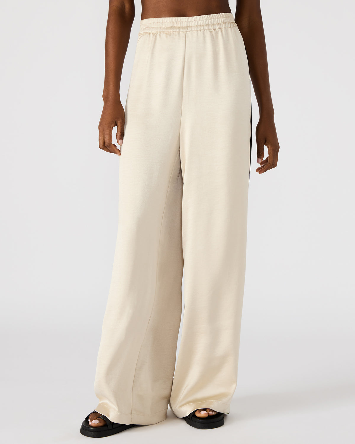 MOXIE Cream Pull-On Contrast Panel Straight Leg Women's Pant | Steve Madden outlet