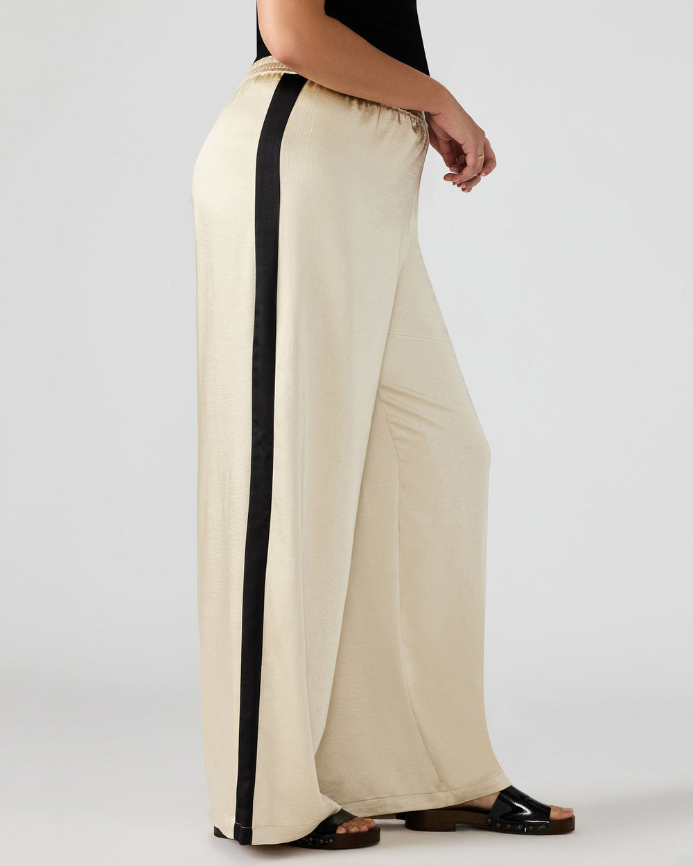 MOXIE Cream Pull-On Contrast Panel Straight Leg Women's Pant | Steve Madden outlet