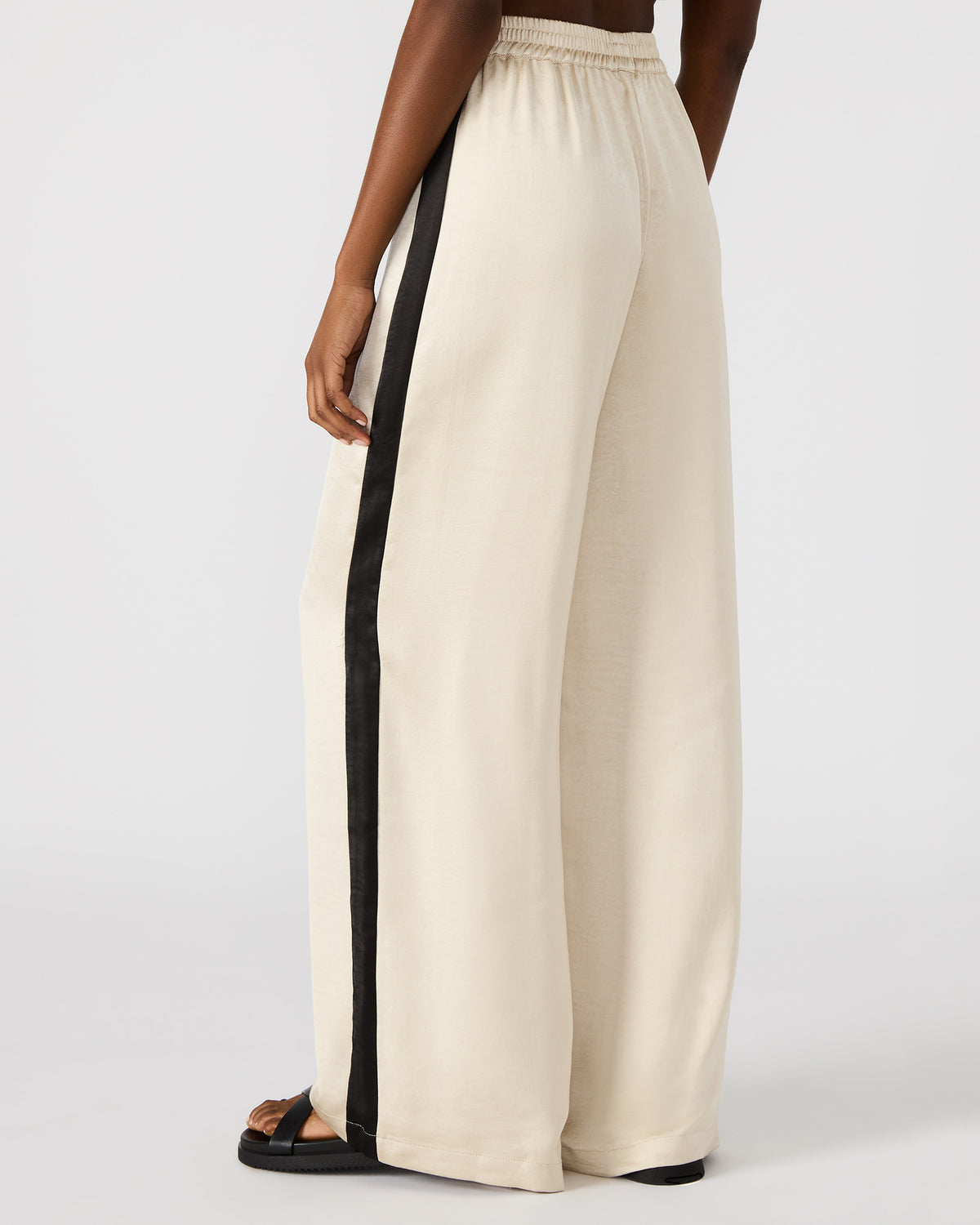 MOXIE Cream Pull-On Contrast Panel Straight Leg Women's Pant | Steve Madden outlet