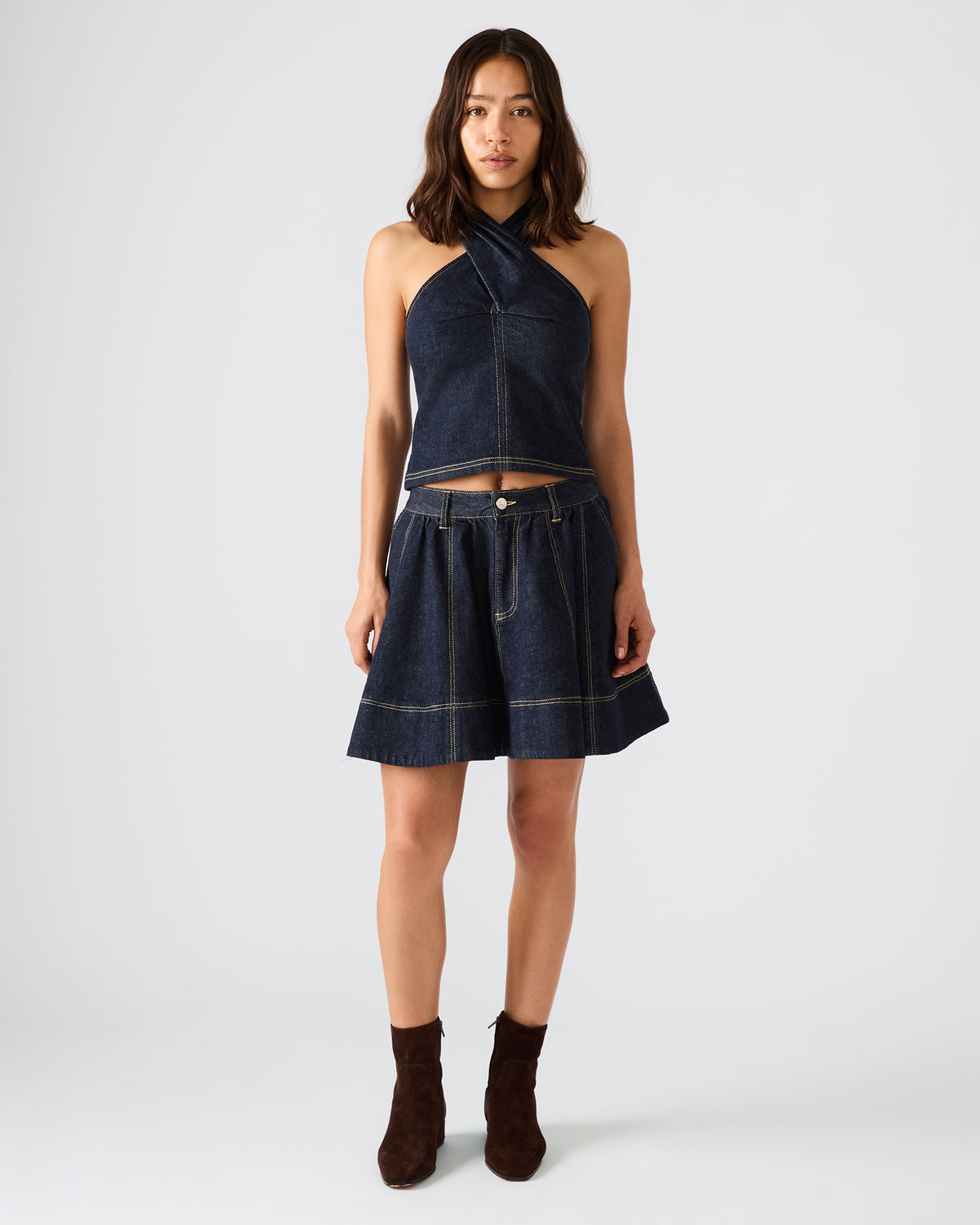 SLOAN Ink Denim Flowy Mini Women's Skirt | Steve Madden near me