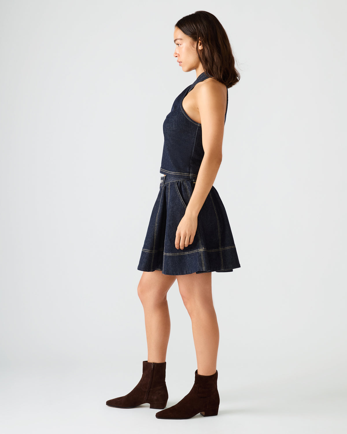 SLOAN Ink Denim Flowy Mini Women's Skirt | Steve Madden near me