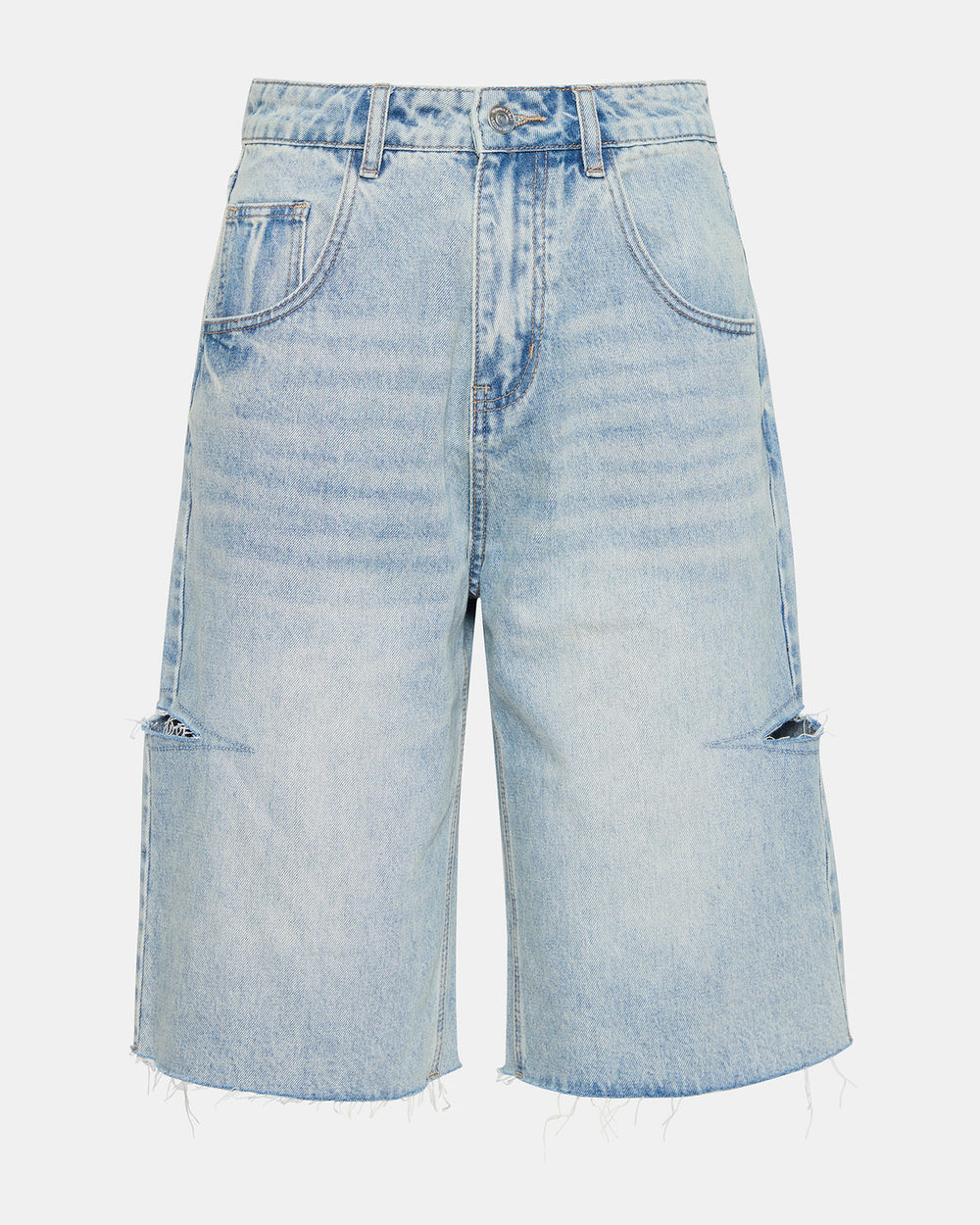 LANGE Denim Women's Side Slit Barrel Shorts | Steve Madden online