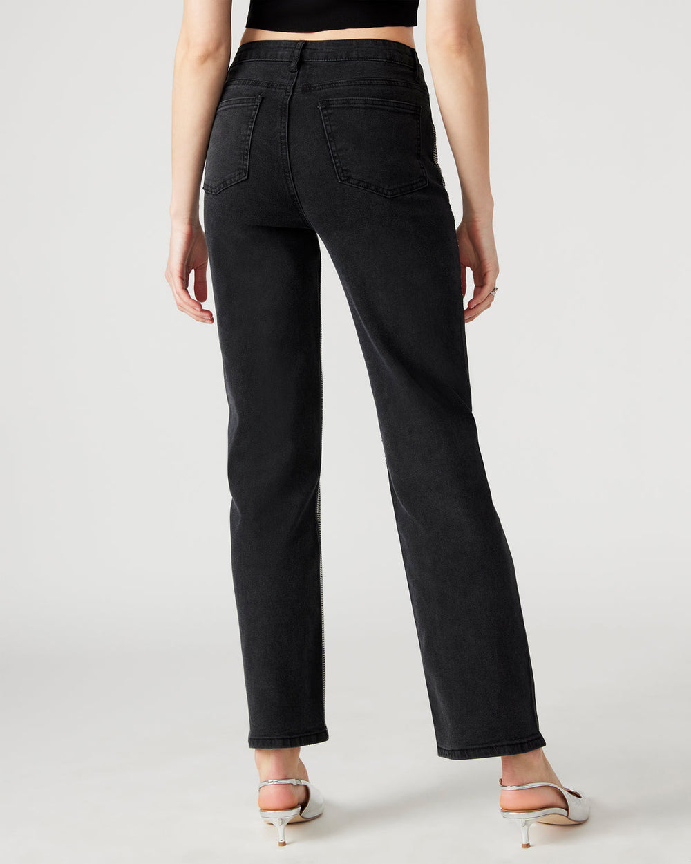 JESSE Black Women's Rhinestone Studded Jeans | Steve Madden Sale