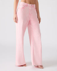 ROZ Pink Wide-Leg Washed Denim Women's Pant | Steve Madden discount