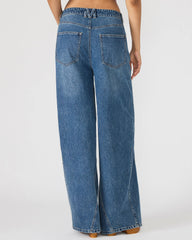 MELLIE Midnight Blue Denim Wide-Leg Women's Jeans | Steve Madden US