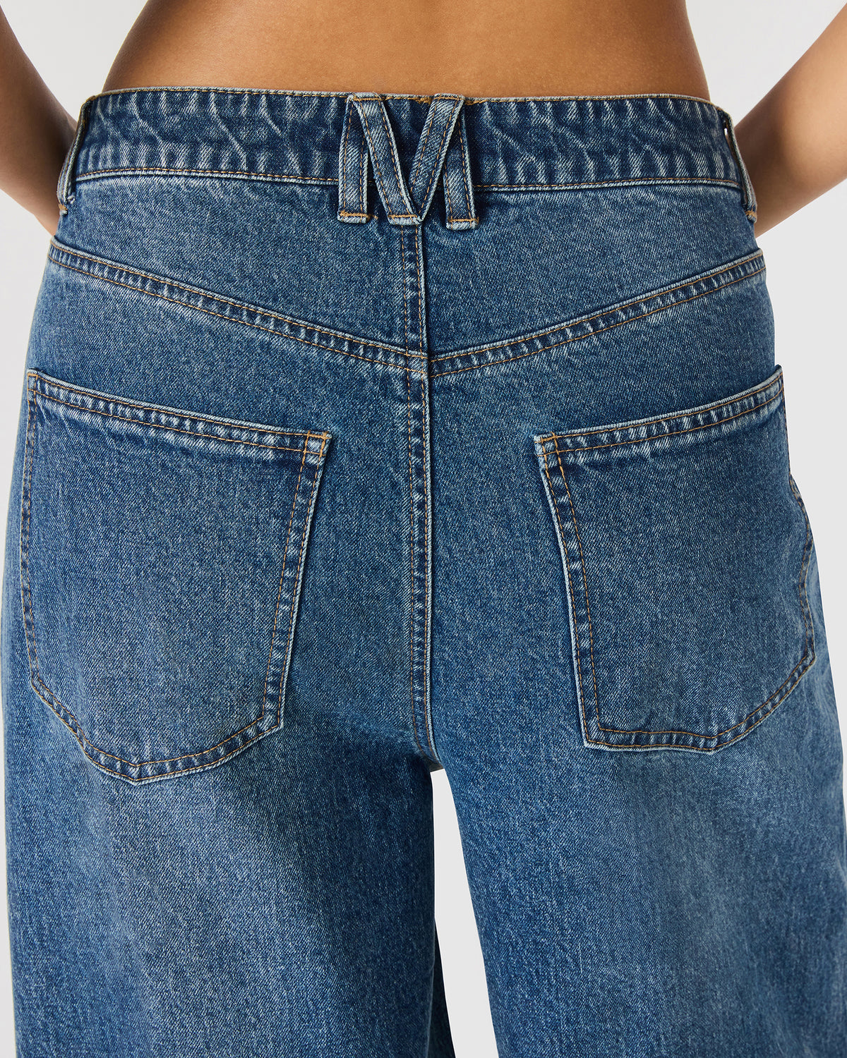 MELLIE Midnight Blue Denim Wide-Leg Women's Jeans | Steve Madden US