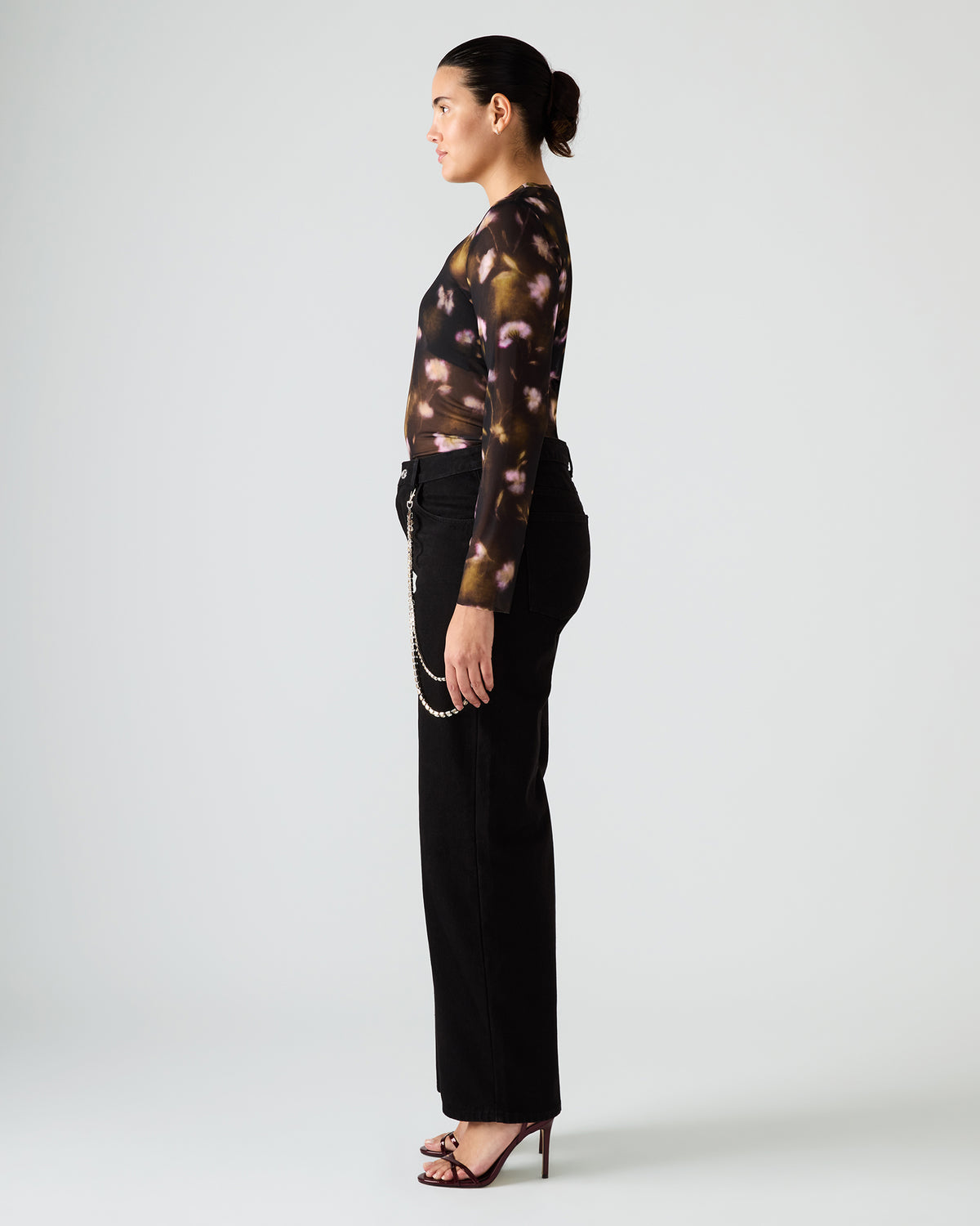 SWIFT Black Wide-Leg Denim Chain Women's Jean | Steve Madden outlet