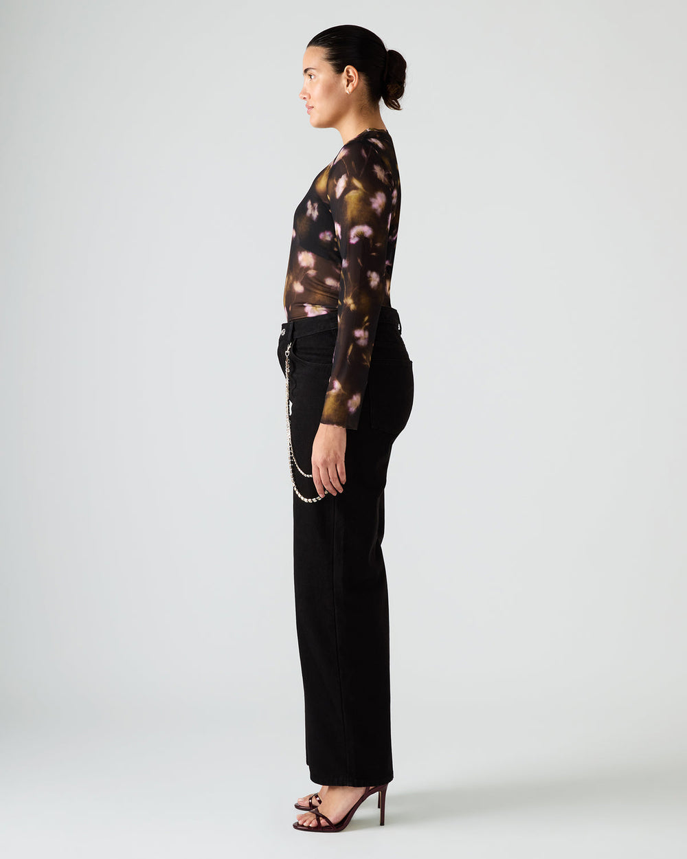 SWIFT Black Wide-Leg Denim Chain Women's Jean | Steve Madden outlet
