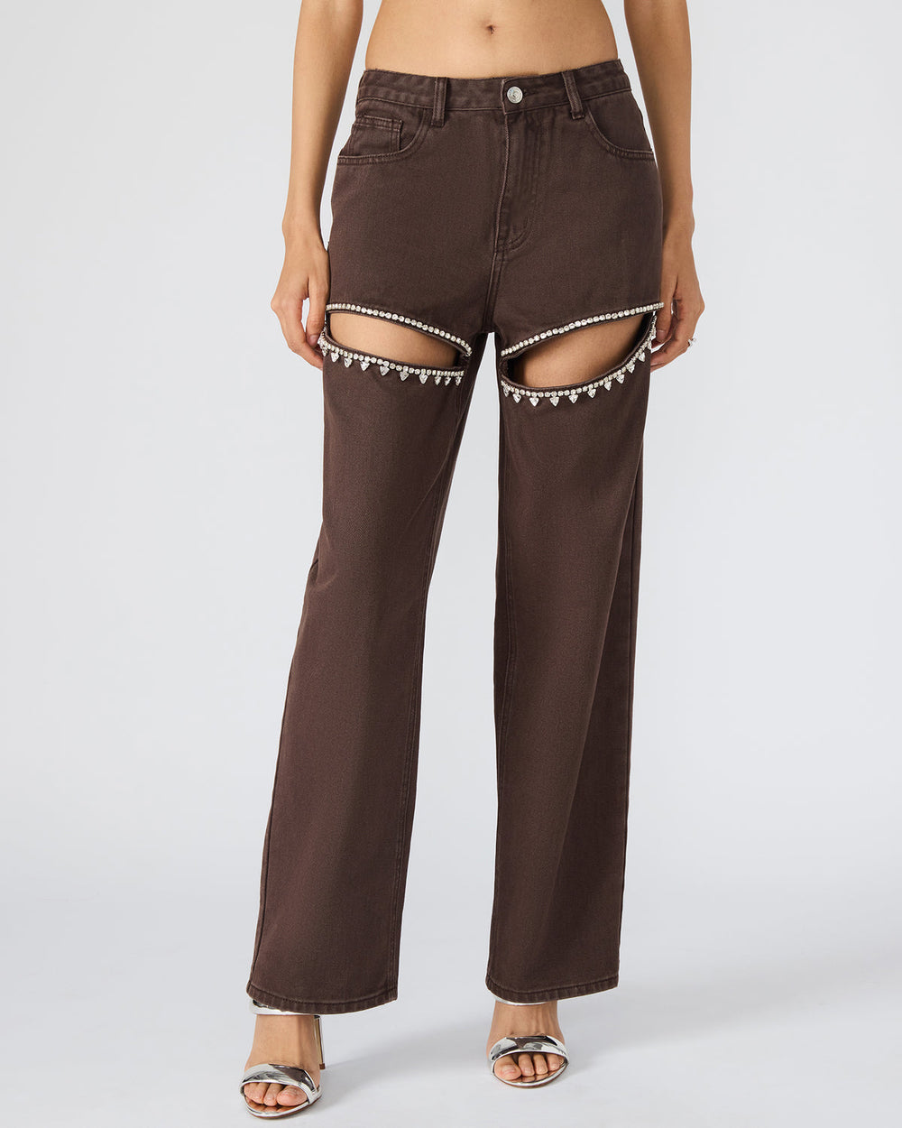 TAYLOR Jean Cocoa Brown Women's Cutout Jeans | Steve Madden Sale