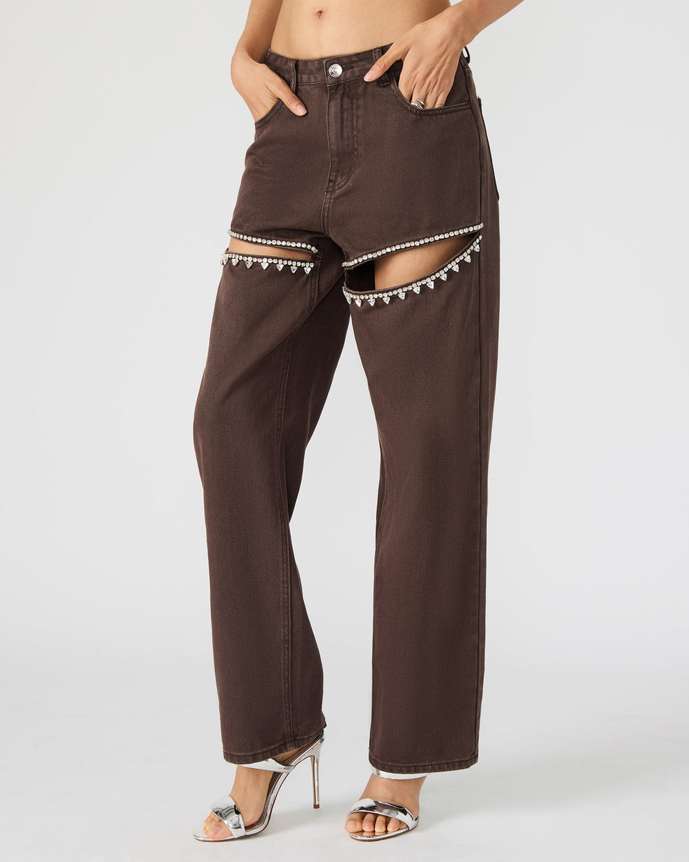 TAYLOR Jean Cocoa Brown Women's Cutout Jeans | Steve Madden Sale