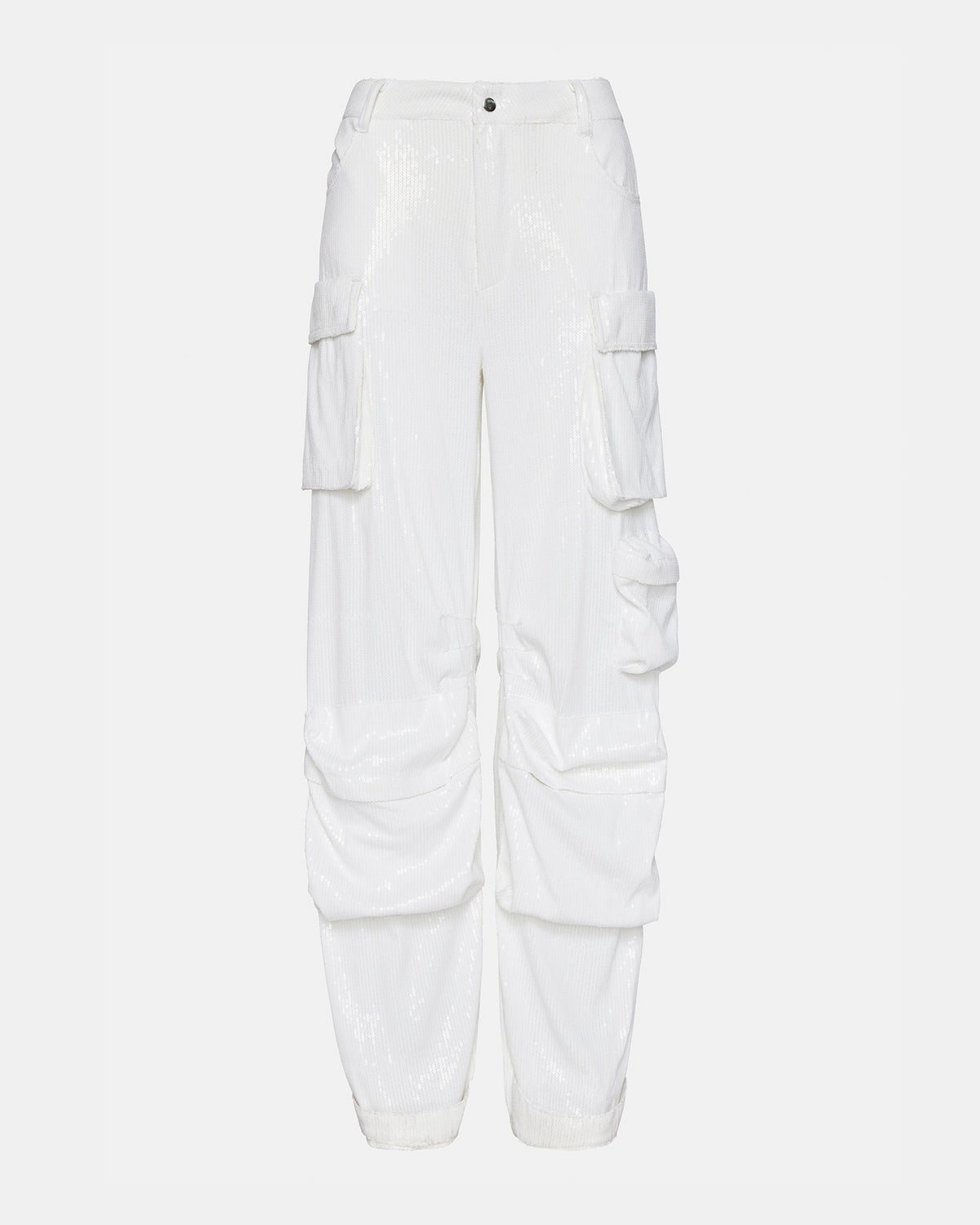 DUO White Sequin Women's Utility Cargo Pants | Steve Madden online