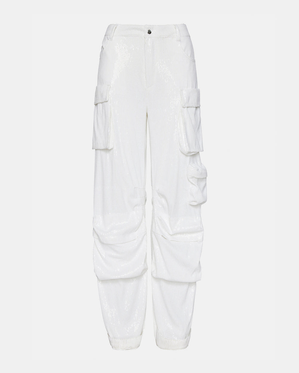 DUO White Sequin Women's Utility Cargo Pants | Steve Madden online