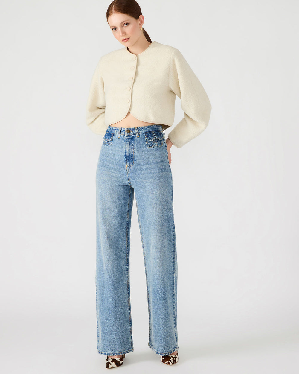 GERALDINE Forever Blue Denim Straight-Leg Women's Jeans | Steve Madden US