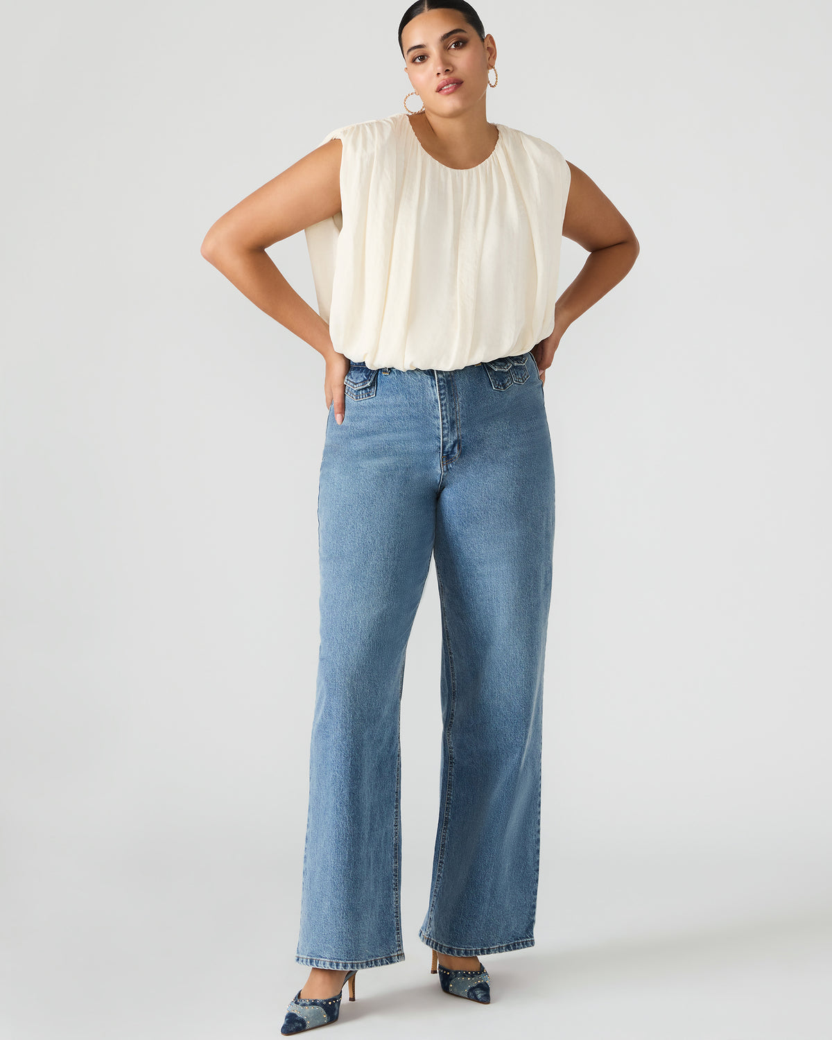 GERALDINE Forever Blue Denim Straight-Leg Women's Jeans | Steve Madden US