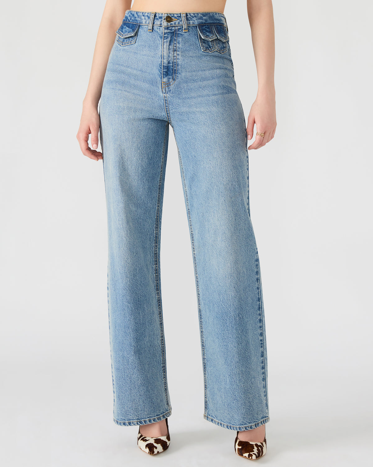 GERALDINE Forever Blue Denim Straight-Leg Women's Jeans | Steve Madden US
