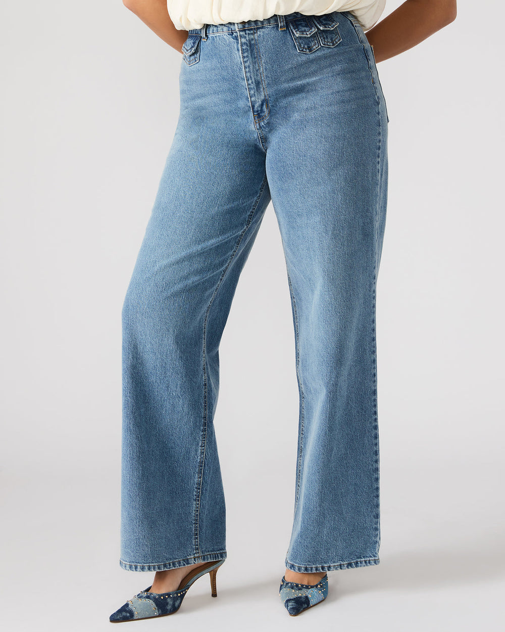 GERALDINE Forever Blue Denim Straight-Leg Women's Jeans | Steve Madden US