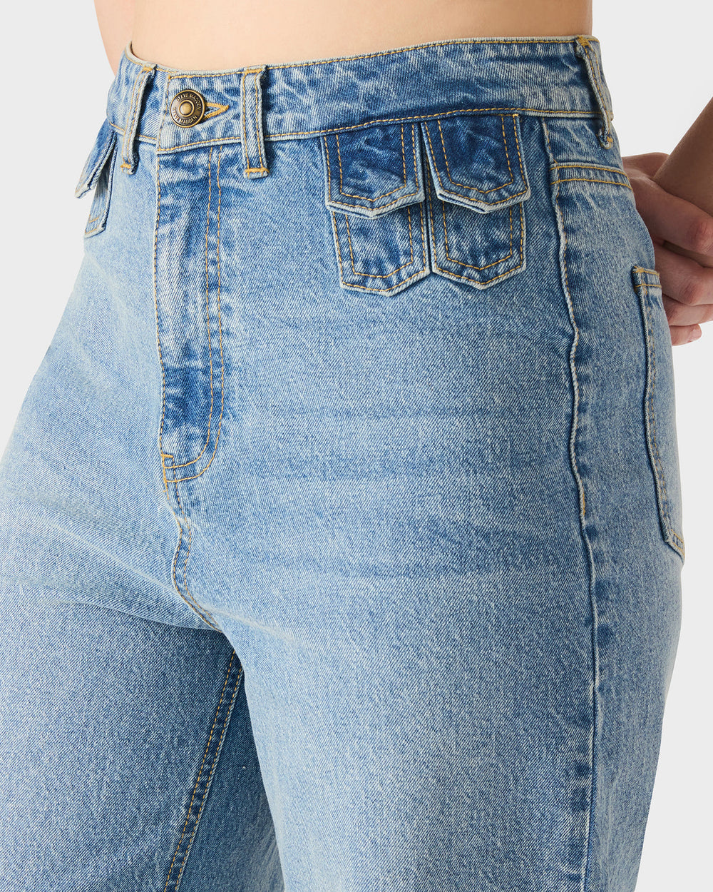 GERALDINE Forever Blue Denim Straight-Leg Women's Jeans | Steve Madden US