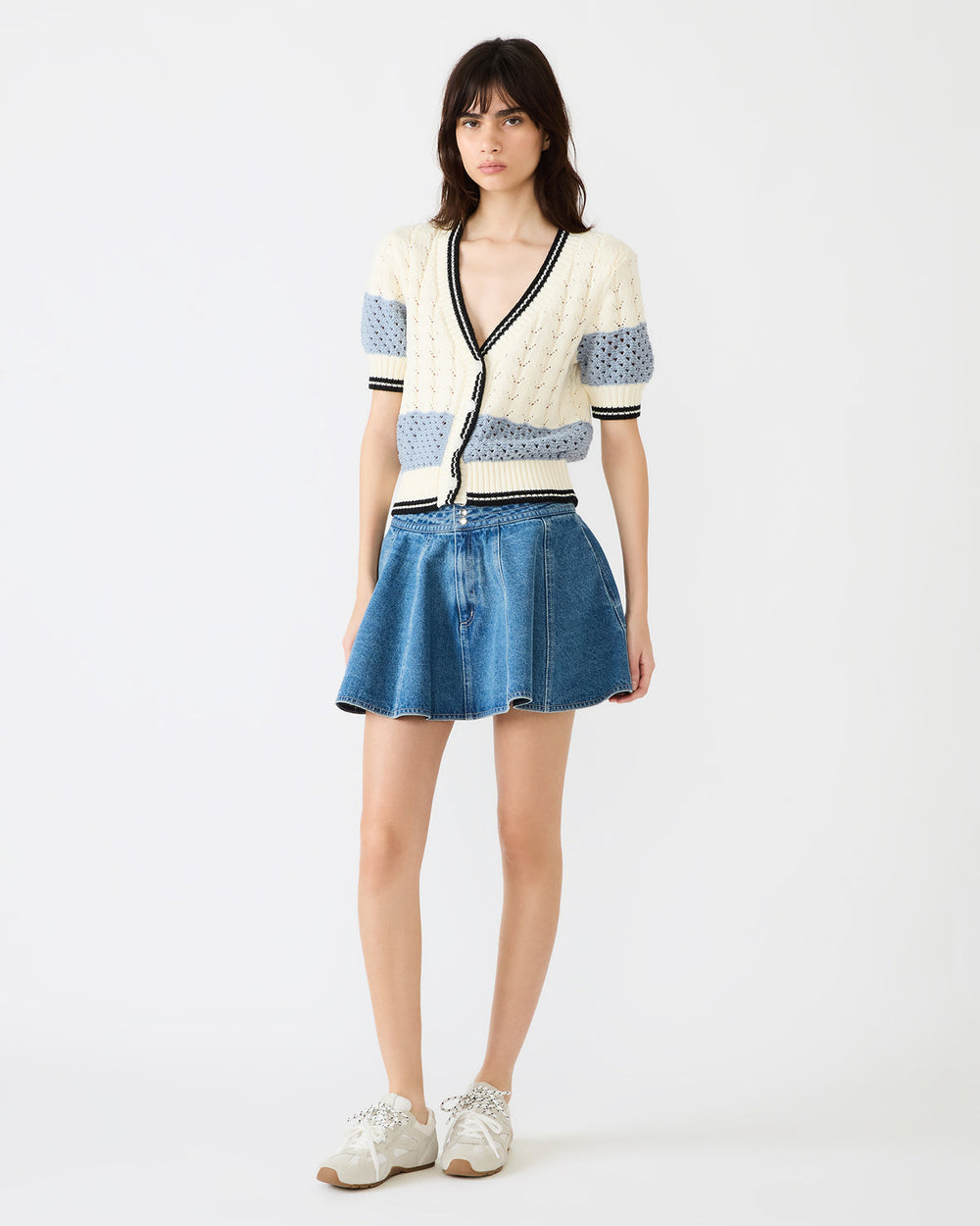 LILLIANY Aruba Blue Pleated Denim Mini Women's Skirt | Steve Madden Sale