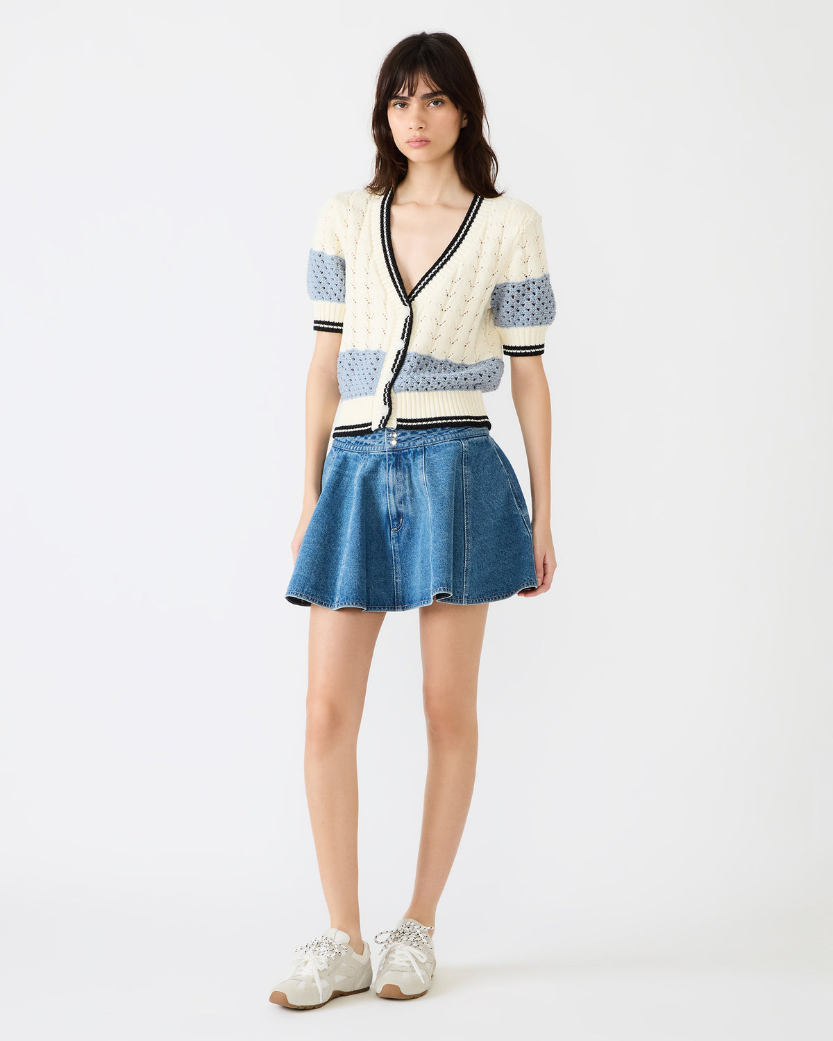 LILLIANY Aruba Blue Pleated Denim Mini Women's Skirt | Steve Madden Sale