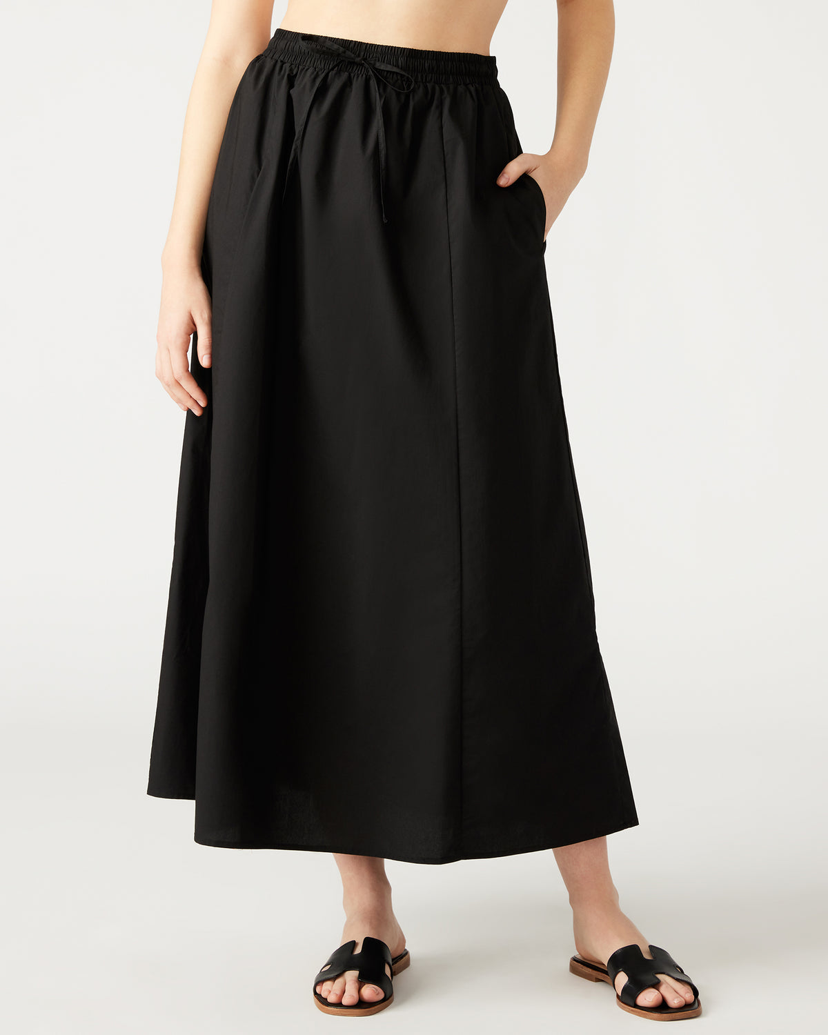 SUNNY Skirt Black | Women's A-Line Maxi Skirt | Steve Madden US