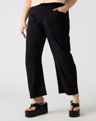 HANIEL Black Women's Barrel Leg Pant | Steve Madden for Sale