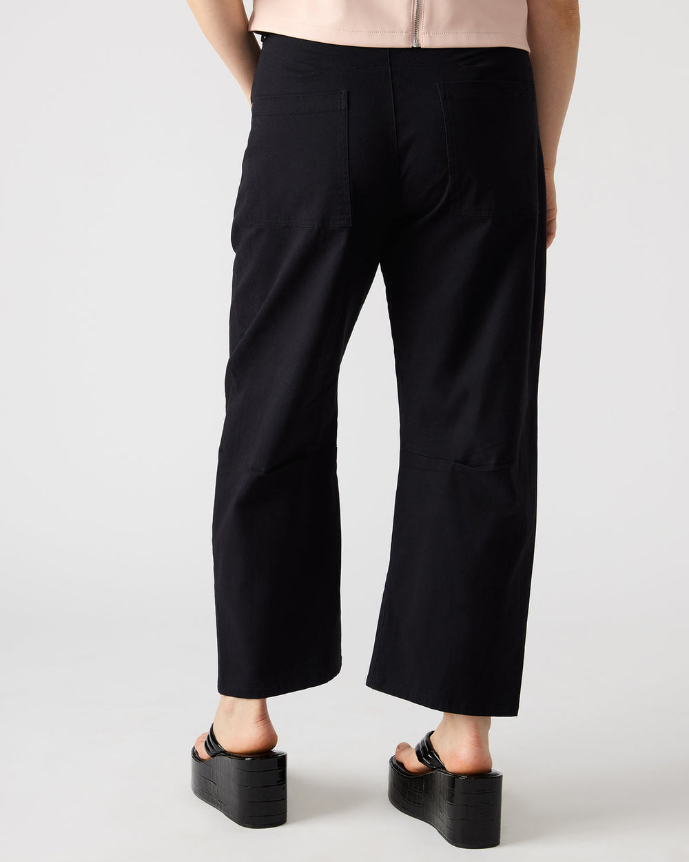 HANIEL Black Women's Barrel Leg Pant | Steve Madden for Sale
