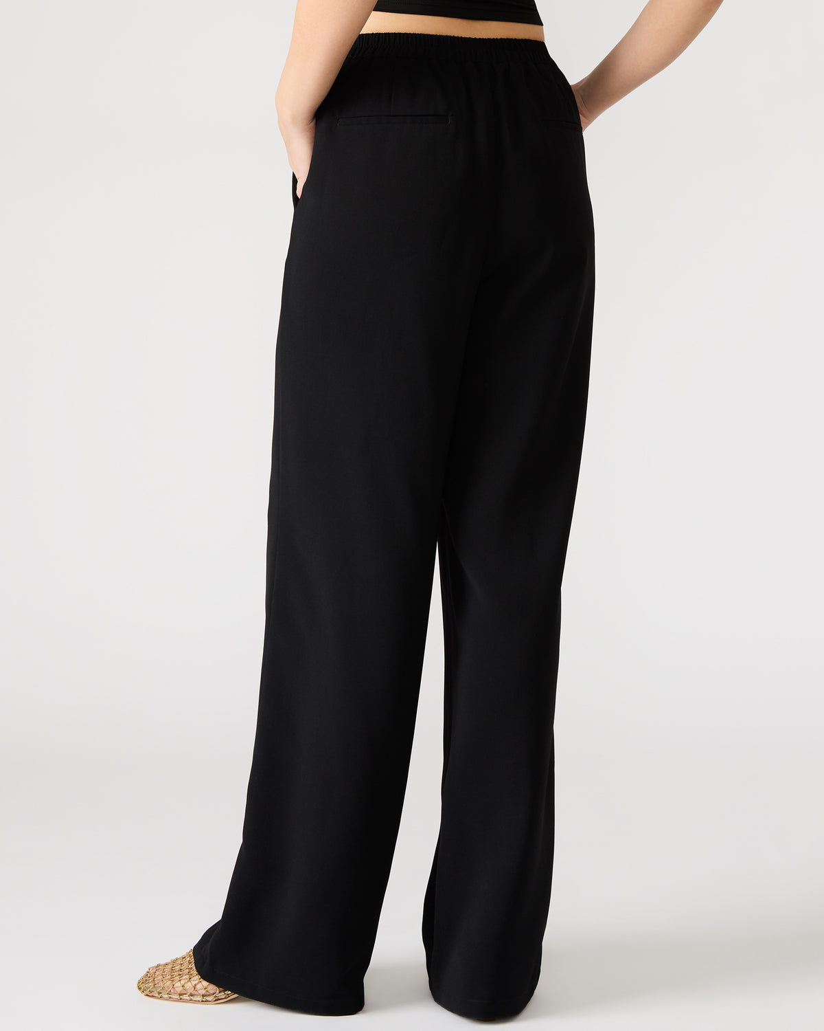 PAYTON Pant Black | Women's Wide Leg Trousers | Steve Madden on Sale