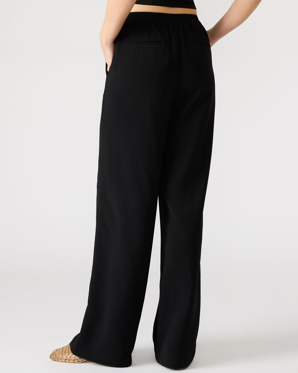PAYTON Pant Black | Women's Wide Leg Trousers | Steve Madden on Sale