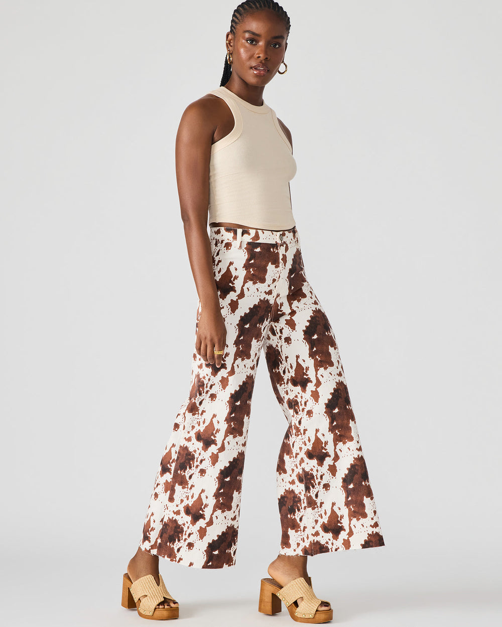 HARLI Brown Cow Print High-Rise Denim Women's Jean | Steve Madden discount