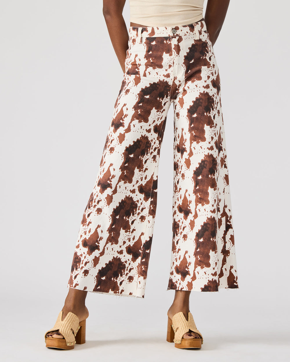 HARLI Brown Cow Print High-Rise Denim Women's Jean | Steve Madden discount