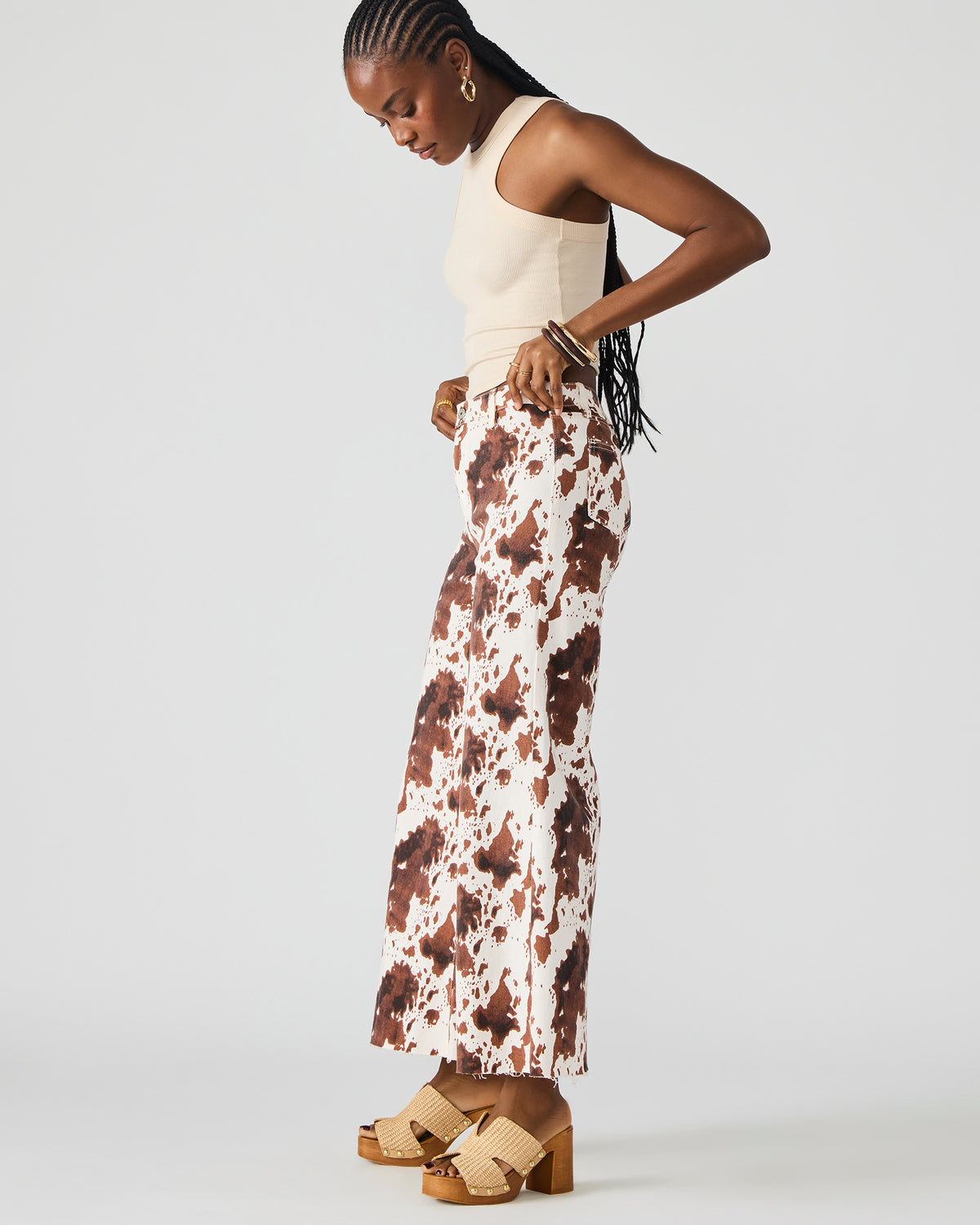 HARLI Brown Cow Print High-Rise Denim Women's Jean | Steve Madden discount