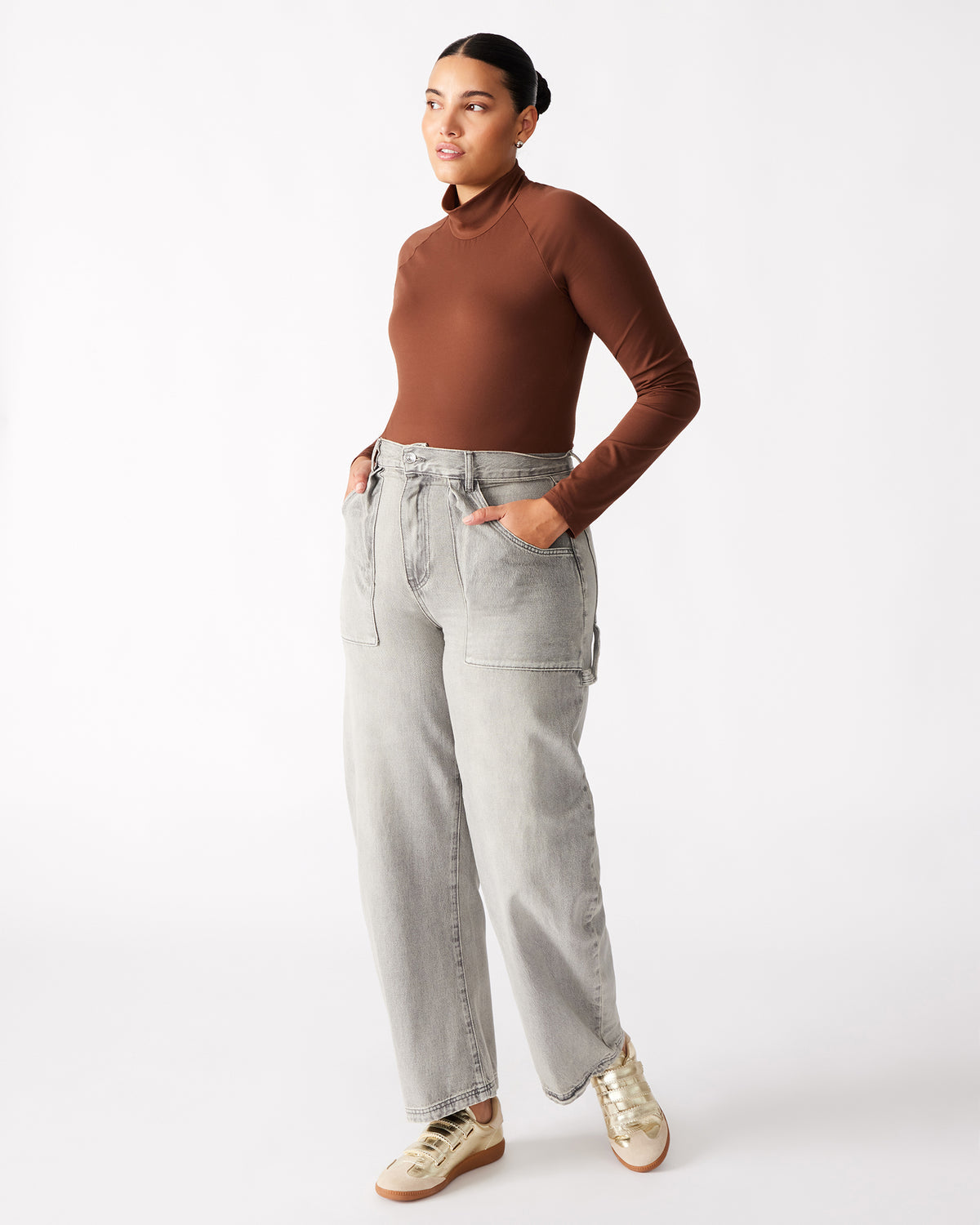 HANSEN Pant Light Grey | Women's Barrel Leg Pants | Steve Madden on Sale