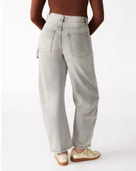 HANSEN Pant Light Grey | Women's Barrel Leg Pants | Steve Madden on Sale