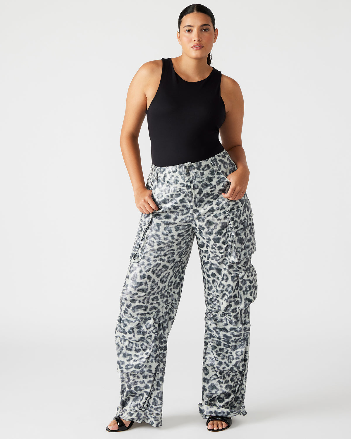 DUO Leopard Sequin Women's Utility Cargo Pants | Steve Madden near me