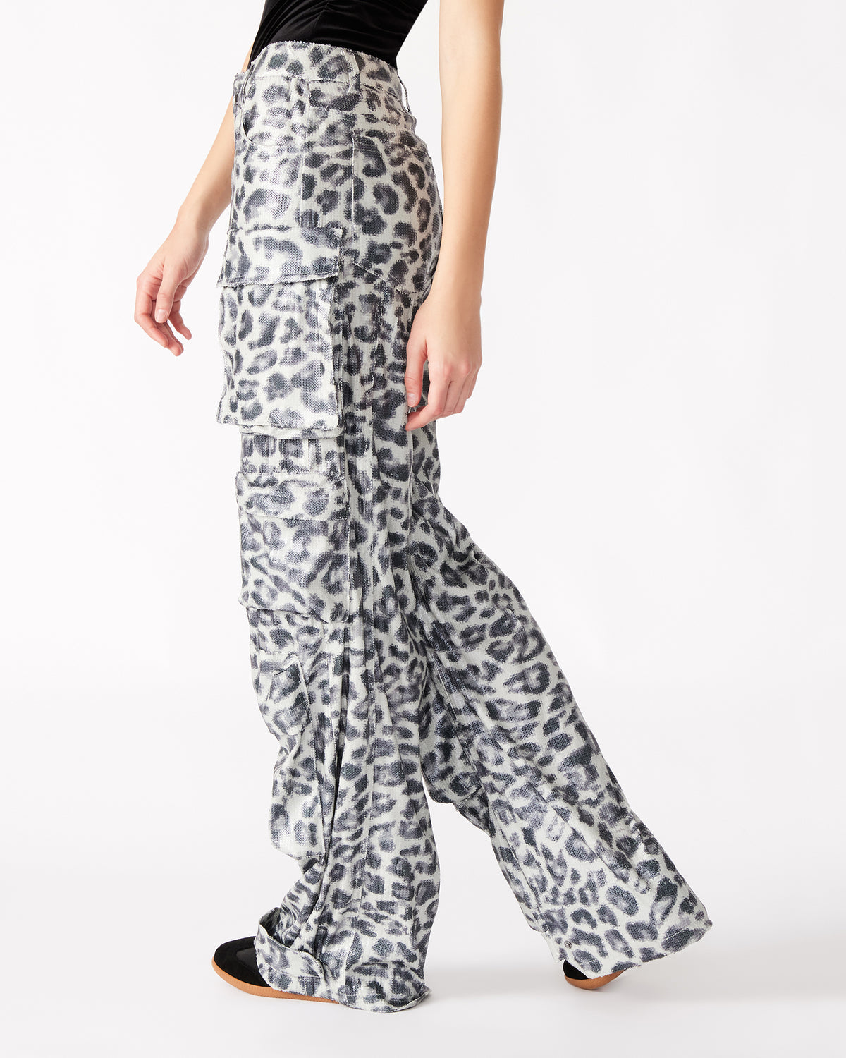 DUO Leopard Sequin Women's Utility Cargo Pants | Steve Madden near me