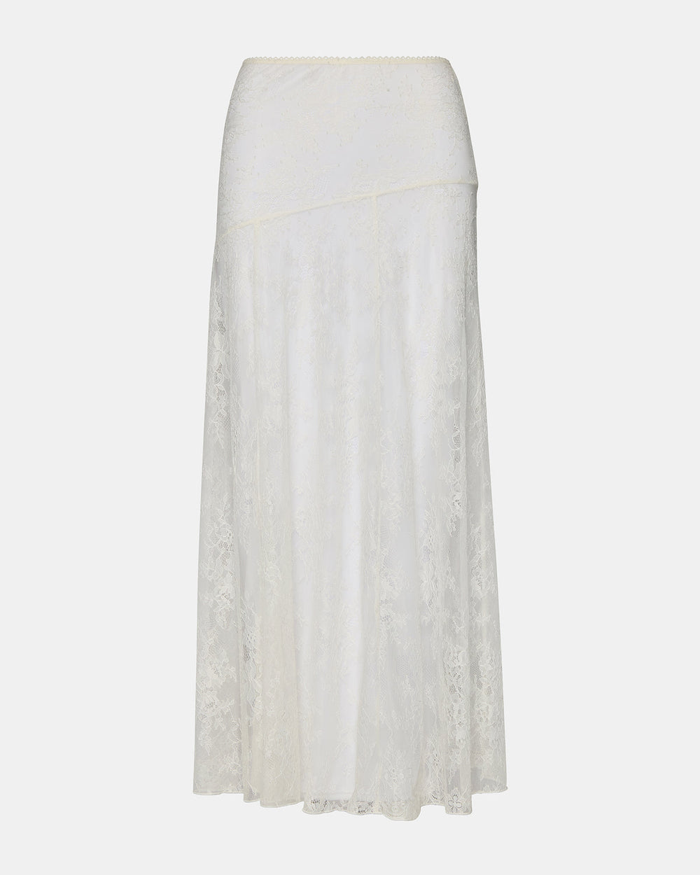 VEERA White Mesh Lace Flowy Maxi Skirt | Steve Madden on Sale