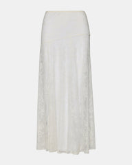VEERA White Mesh Lace Flowy Maxi Skirt | Steve Madden on Sale