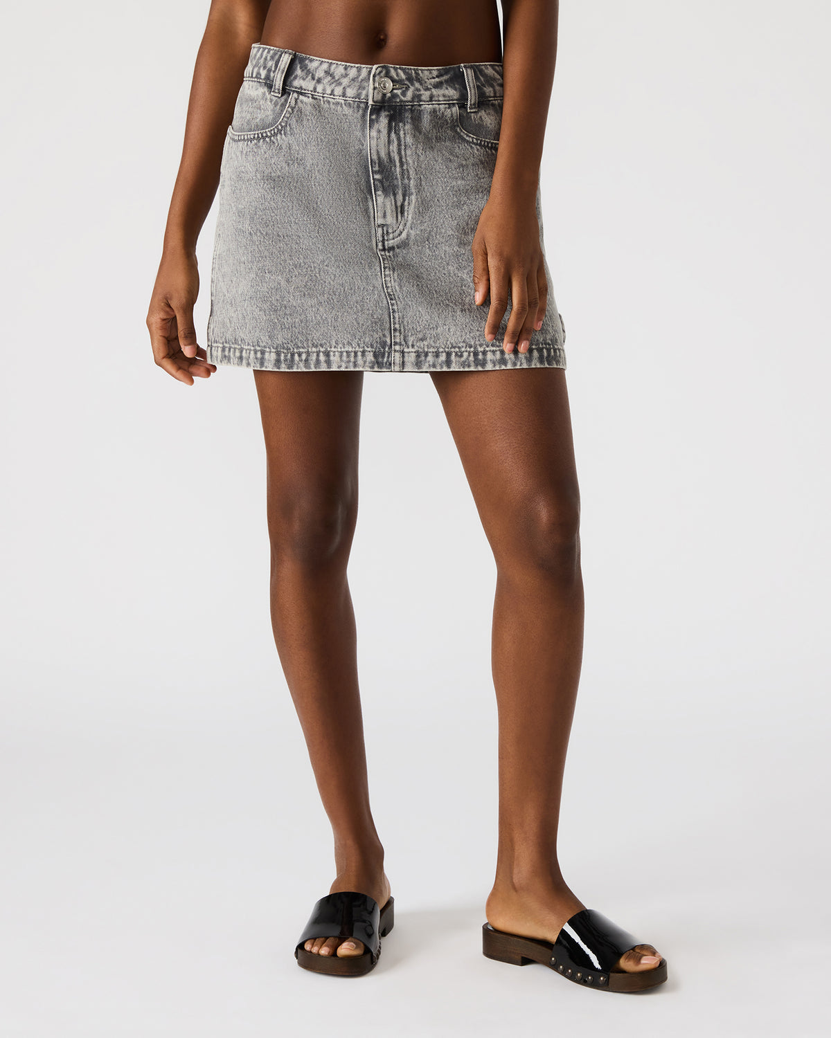 ABACO Light Grey Women's Denim Skirt | Steve Madden near me