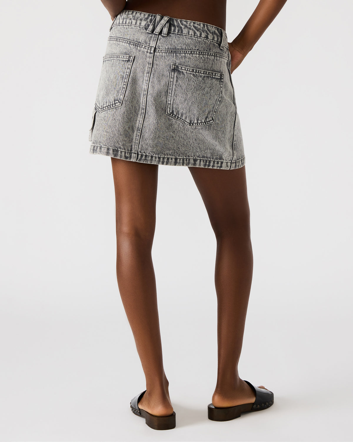 ABACO Light Grey Women's Denim Skirt | Steve Madden near me