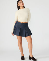 JOAN Deep Indigo Pleated Denim Matching Set Women's Skirt | Steve Madden discount