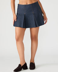 JOAN Deep Indigo Pleated Denim Matching Set Women's Skirt | Steve Madden discount
