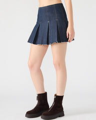 JOAN Deep Indigo Pleated Denim Matching Set Women's Skirt | Steve Madden discount